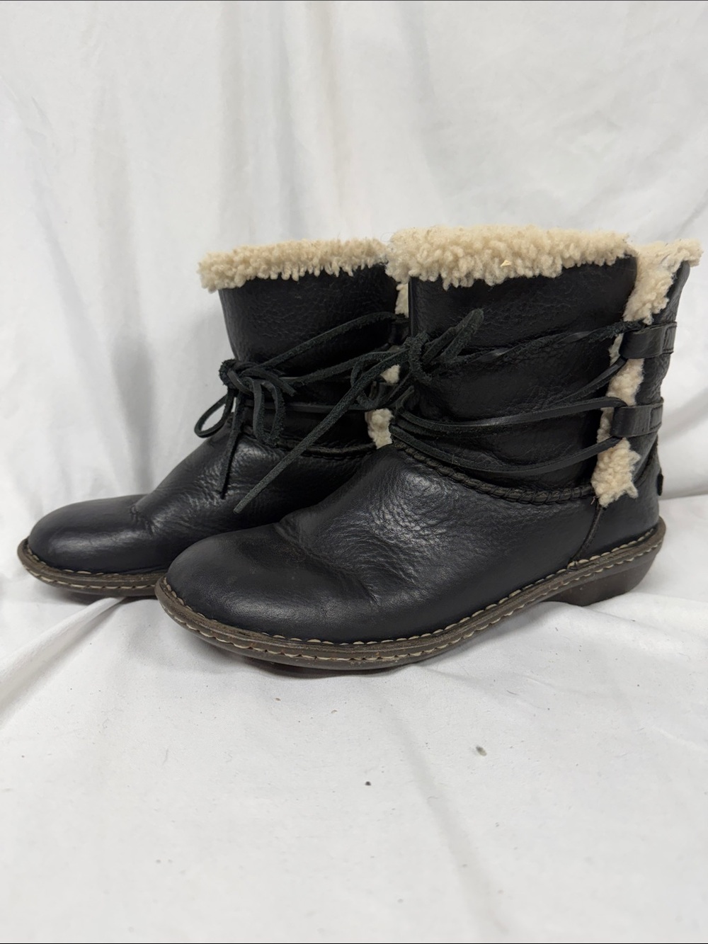 Dark Brown UGG Lace-Up Ankle Boots - Women's